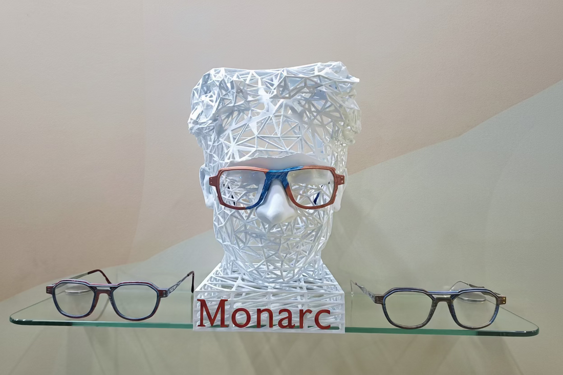 Monture de lunettes Monarc collection "Atome" par impression 3D couleur