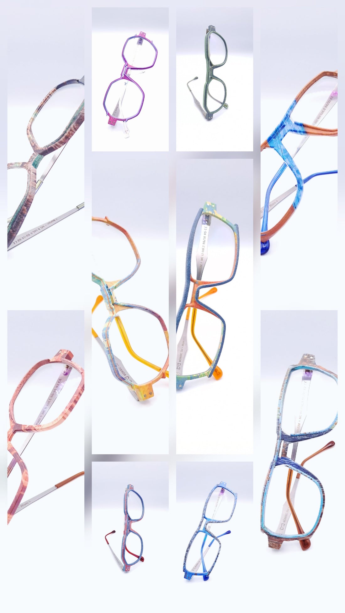 Collection "Atome" par Monarc Optic en Impression 3D couleur.
