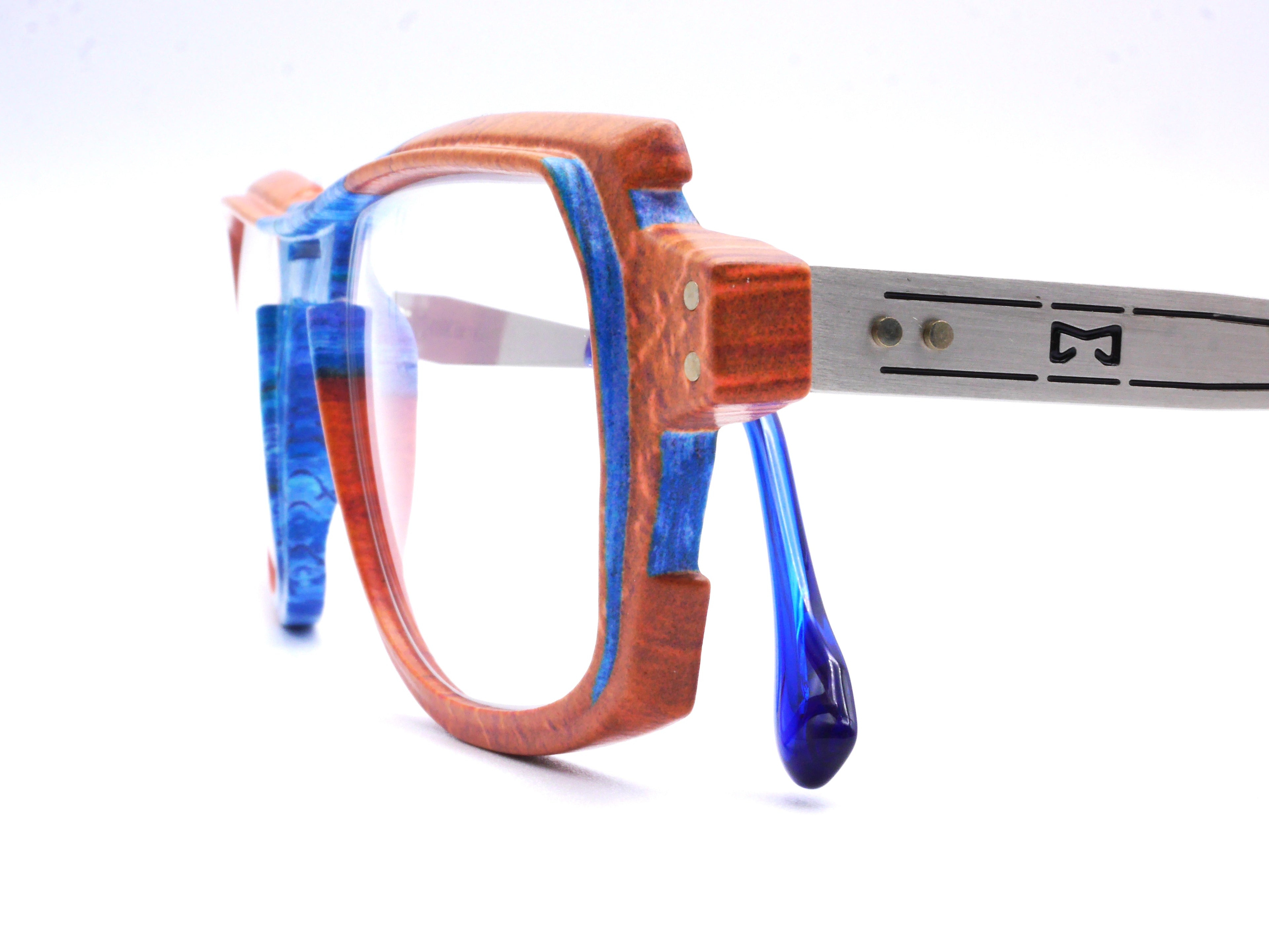 Monture Hélium Wave orange / bleu - Lunettes Impression 3D Couleur 15g