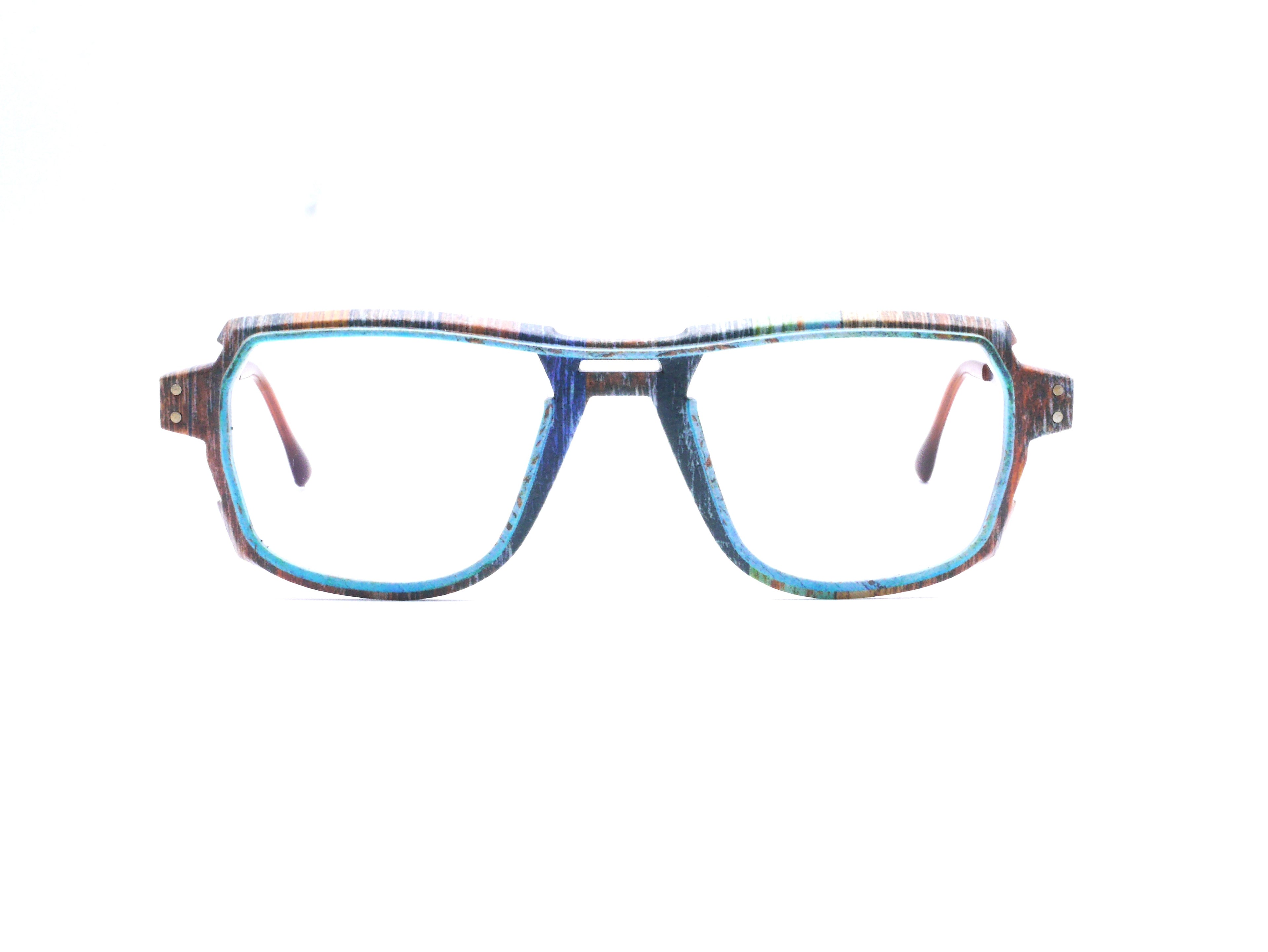 Monture Hélium Cabane marron / bleu - Lunettes Impression 3D Couleur 15g
