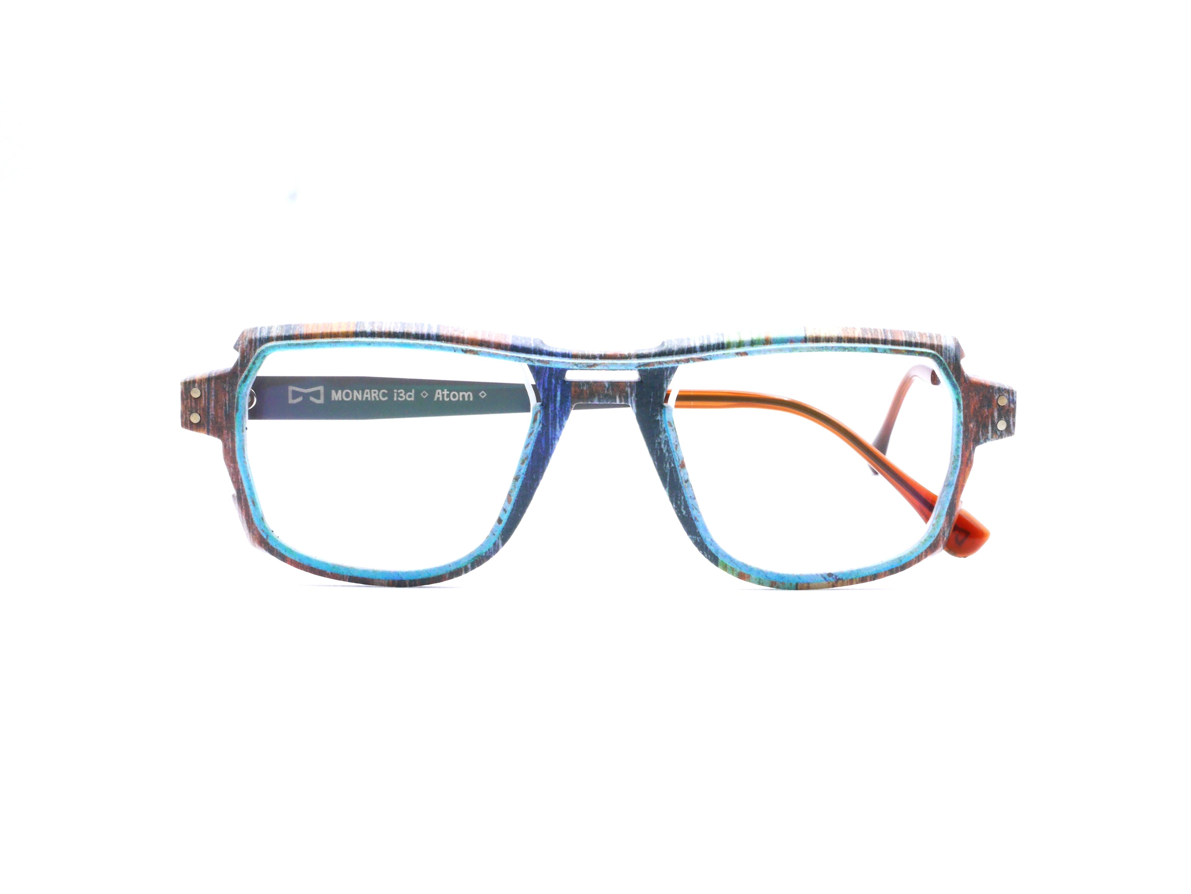 Monture Hélium Cabane marron / bleu - Lunettes Impression 3D Couleur 15g