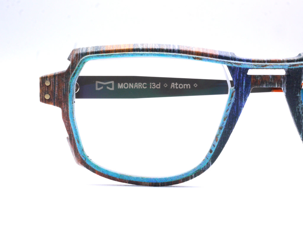 Monture Hélium Cabane marron / bleu - Lunettes Impression 3D Couleur 15g