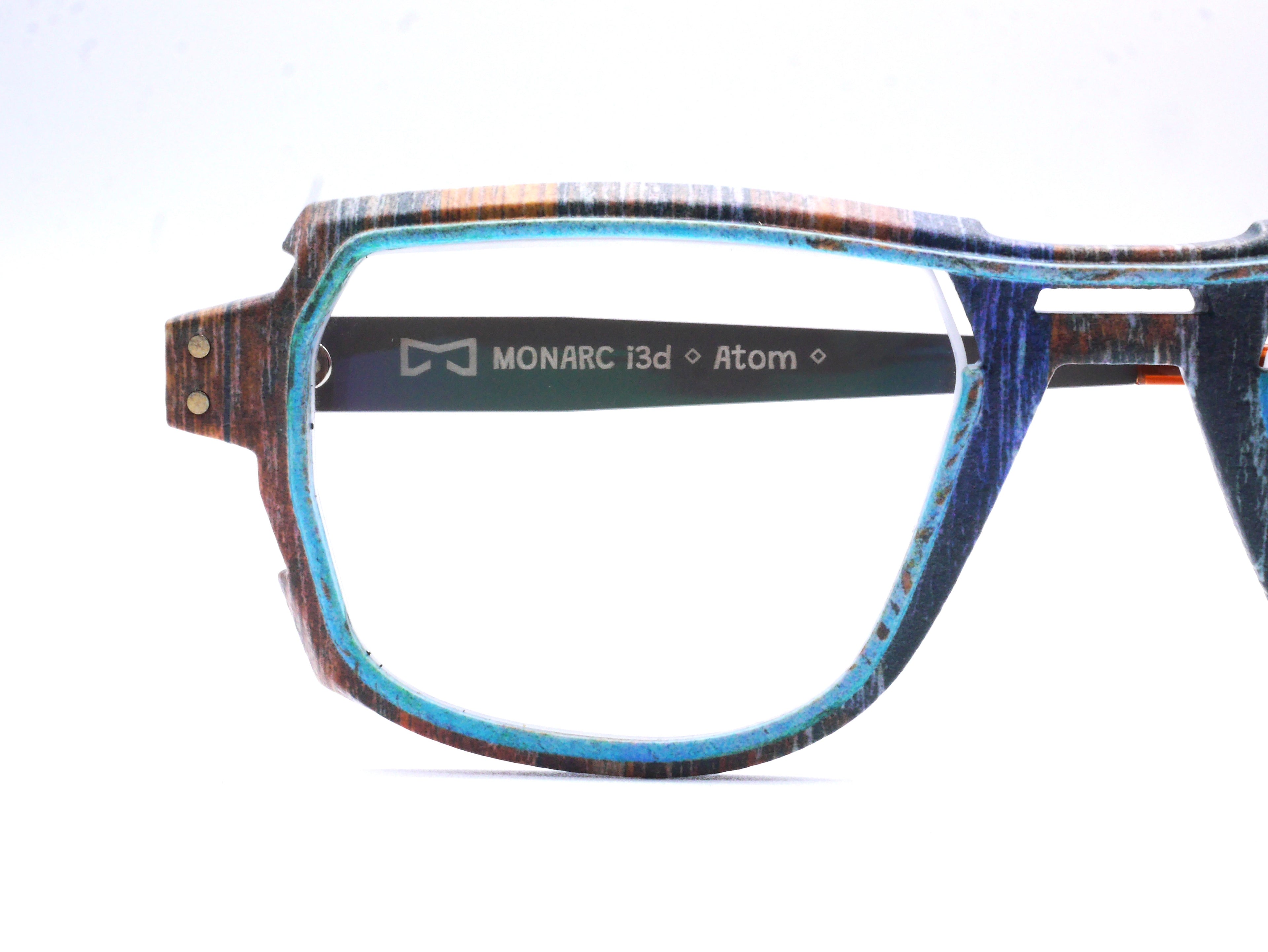 Monture Hélium Cabane marron / bleu - Lunettes Impression 3D Couleur 15g