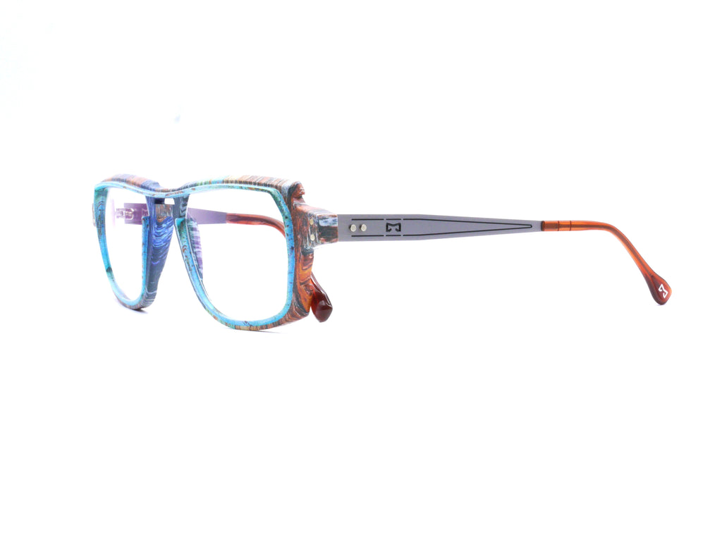 Monture Hélium Cabane marron / bleu - Lunettes Impression 3D Couleur 15g