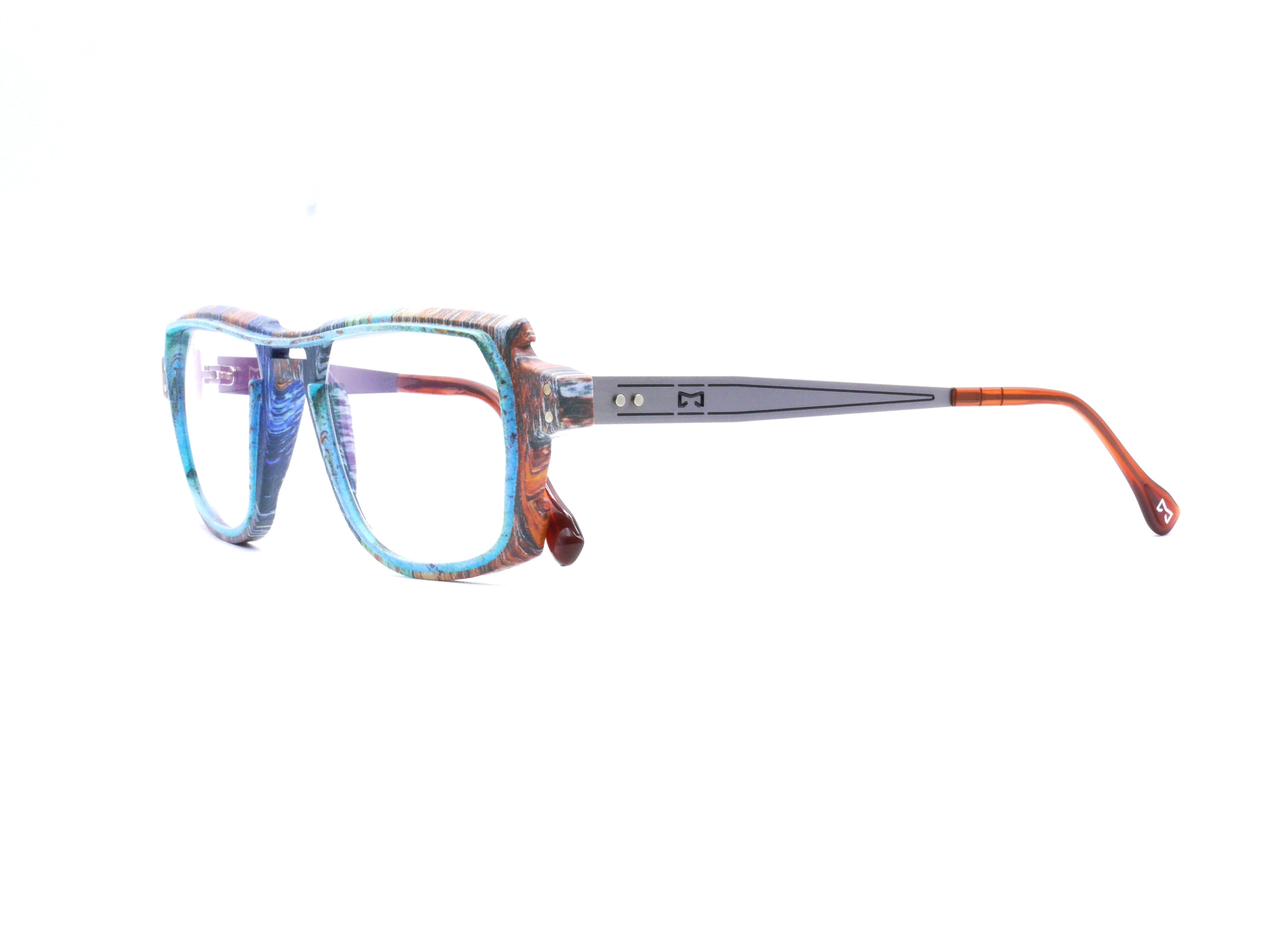 Monture Hélium Cabane marron / bleu - Lunettes Impression 3D Couleur 15g