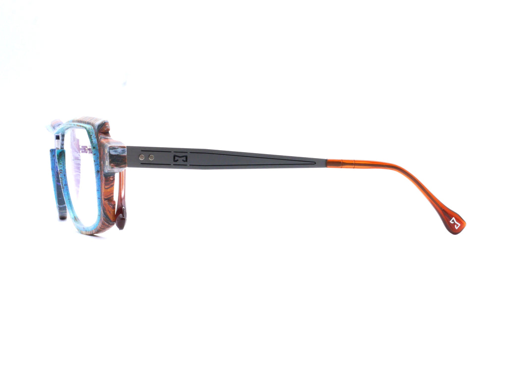 Monture Hélium Cabane marron / bleu - Lunettes Impression 3D Couleur 15g