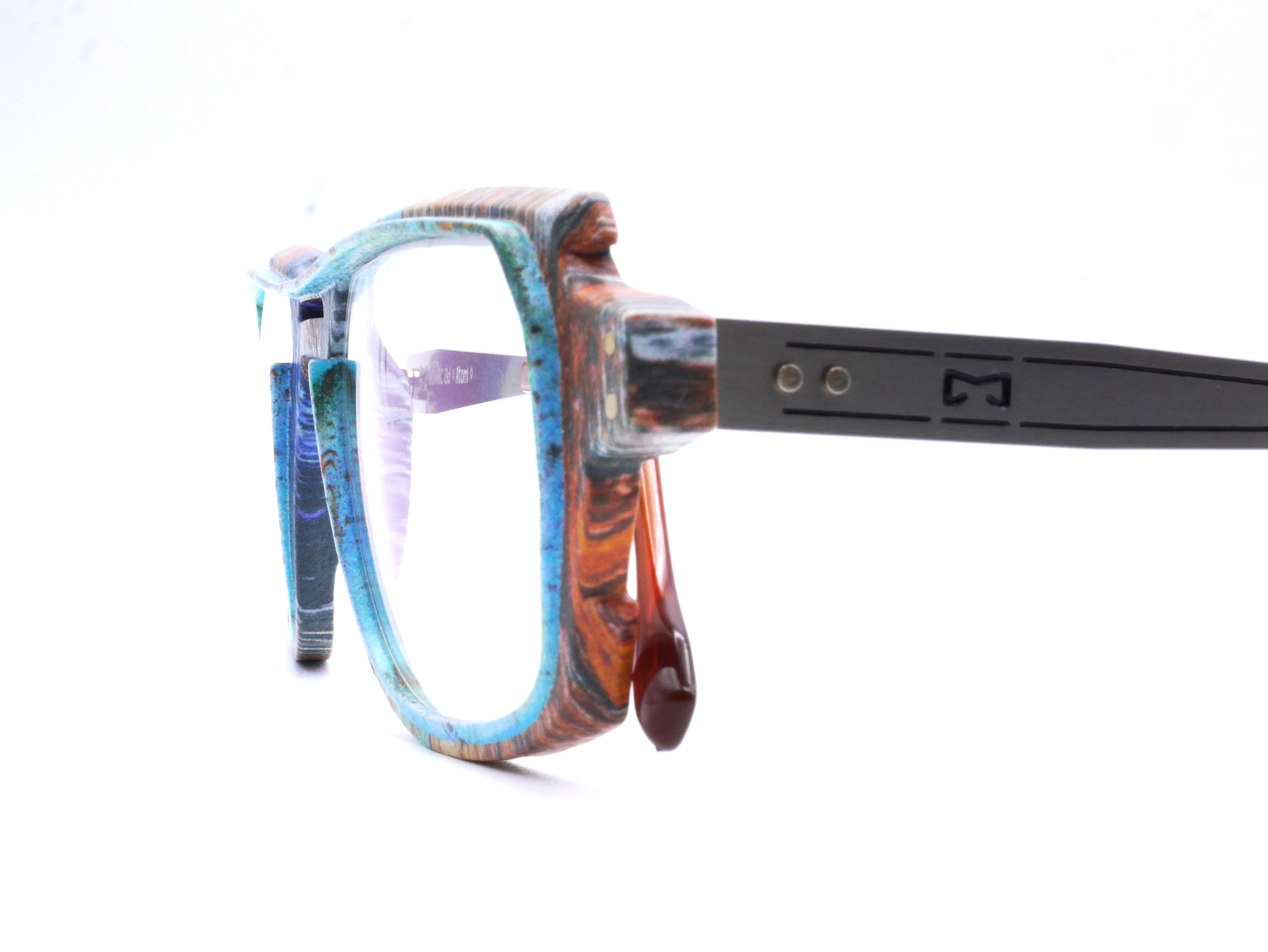 Monture Hélium Cabane marron / bleu - Lunettes Impression 3D Couleur 15g