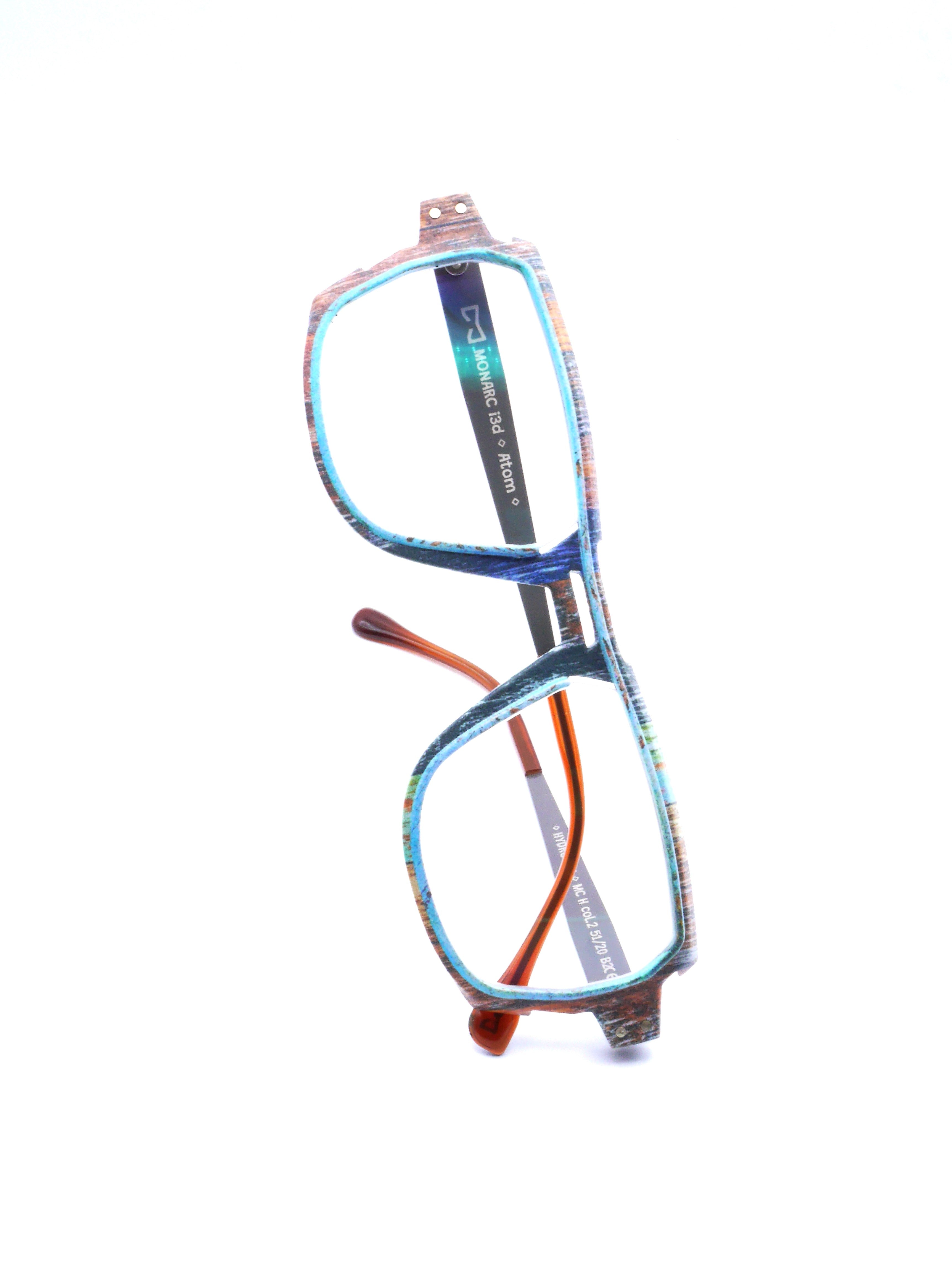 Monture Hélium Cabane marron / bleu - Lunettes Impression 3D Couleur 15g
