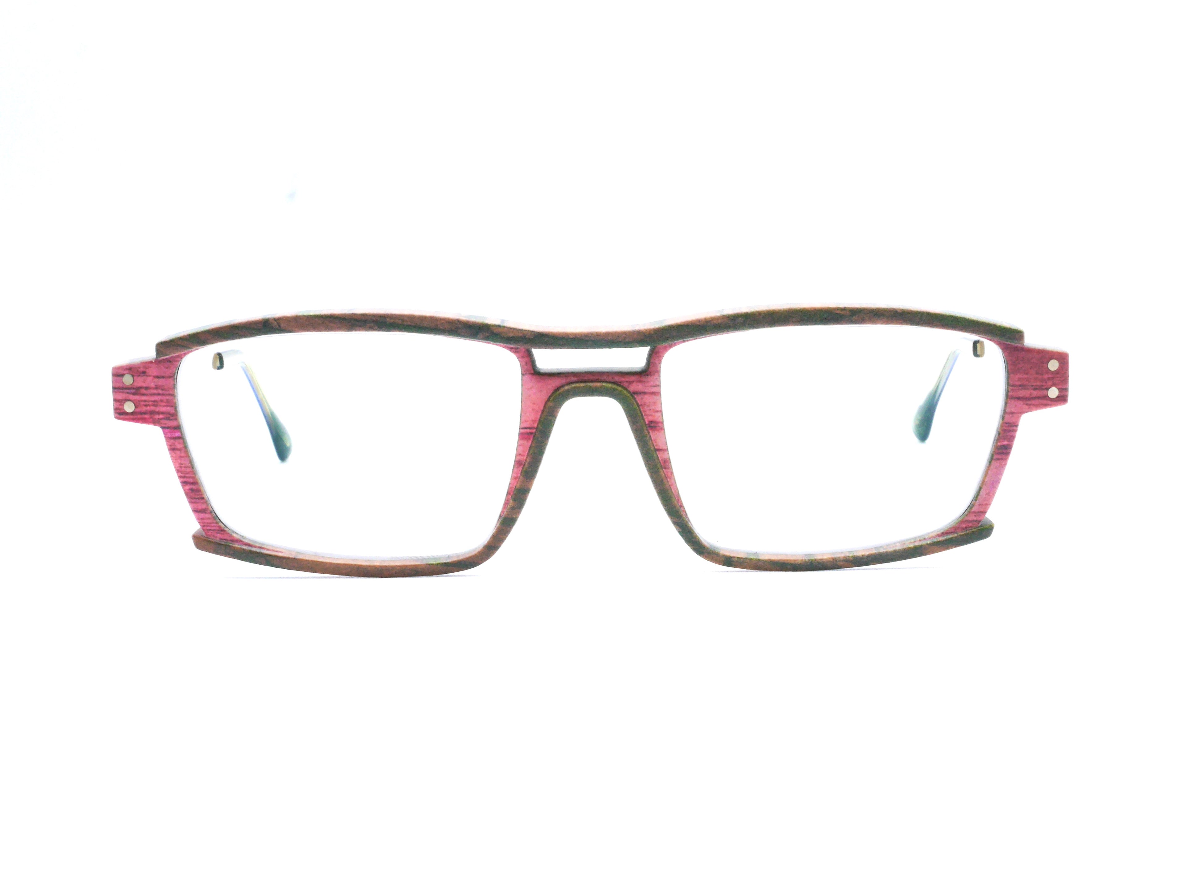 Monture Lithium Bois de Rose vert / marron / rose - Lunettes Impression 3D Couleur 14g