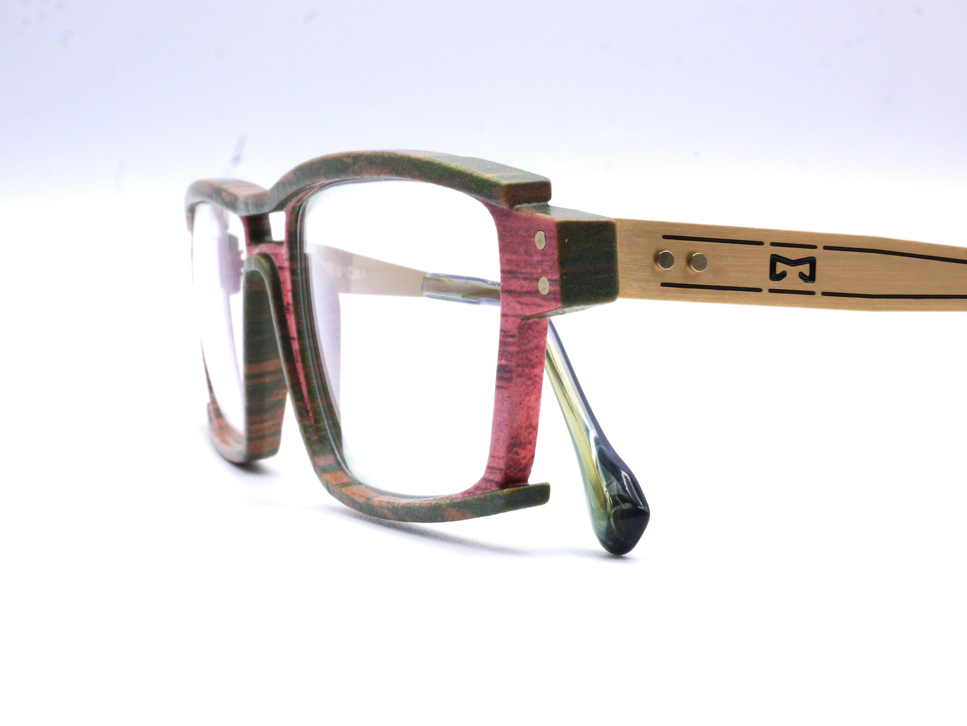 Monture Lithium Bois de Rose vert / marron / rose - Lunettes Impression 3D Couleur 14g