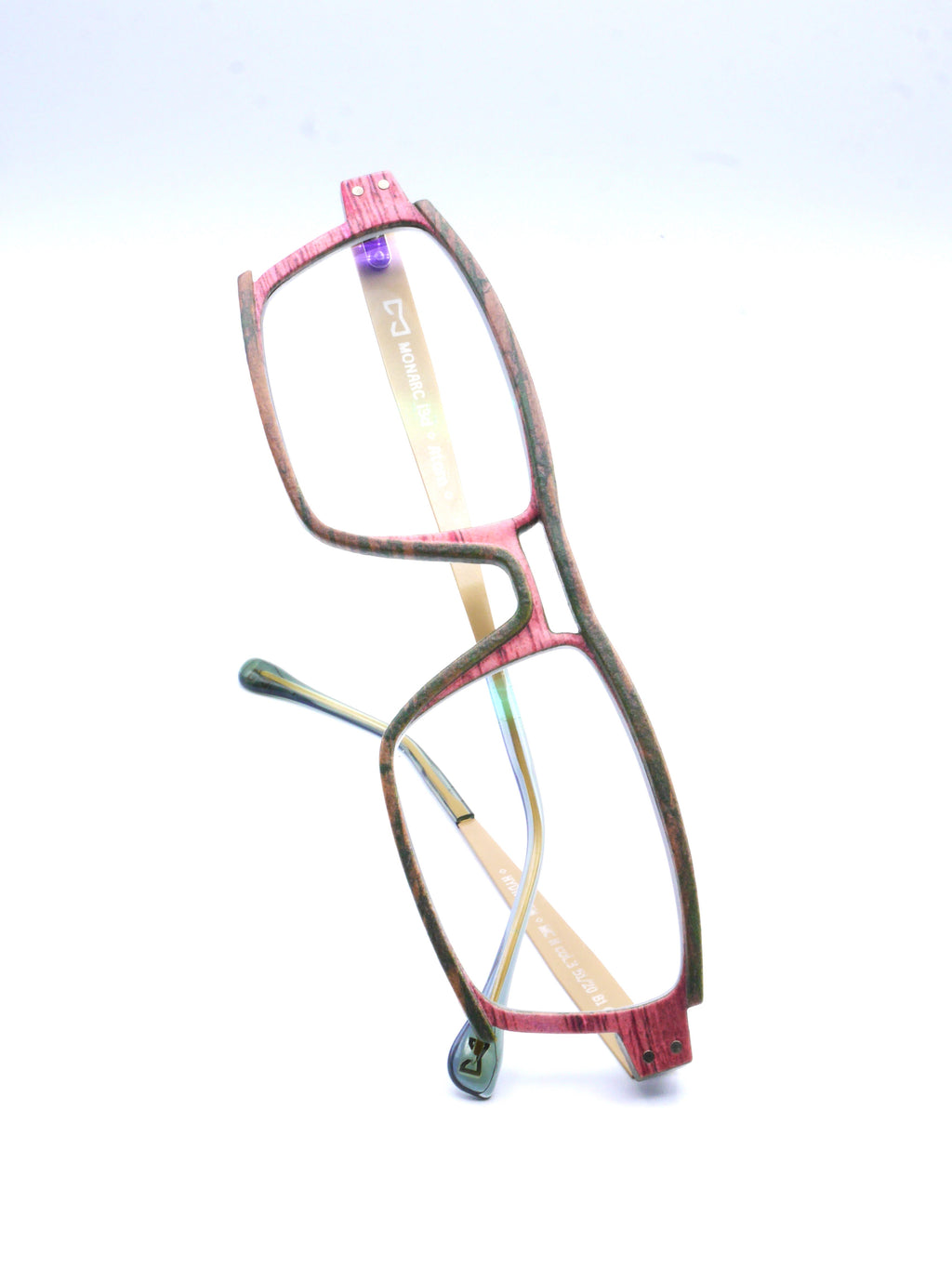 Monture Lithium Bois de rose texture bois vert / marron / rose — Lunettes Impression 3D Couleur 14g