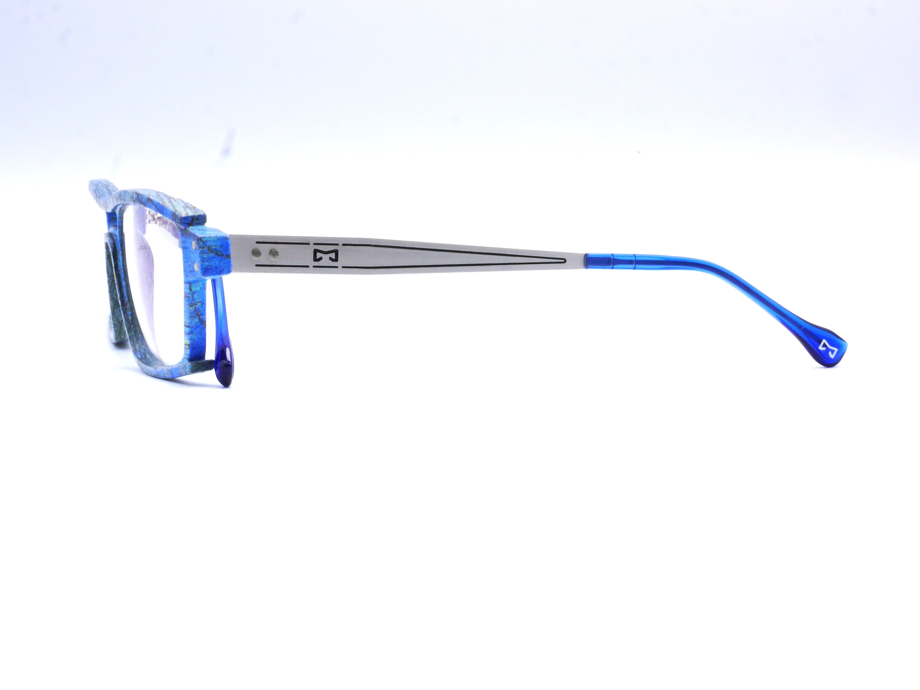 Monture Lithium Givré bleu / argent - Lunettes Impression 3D Couleur 14g