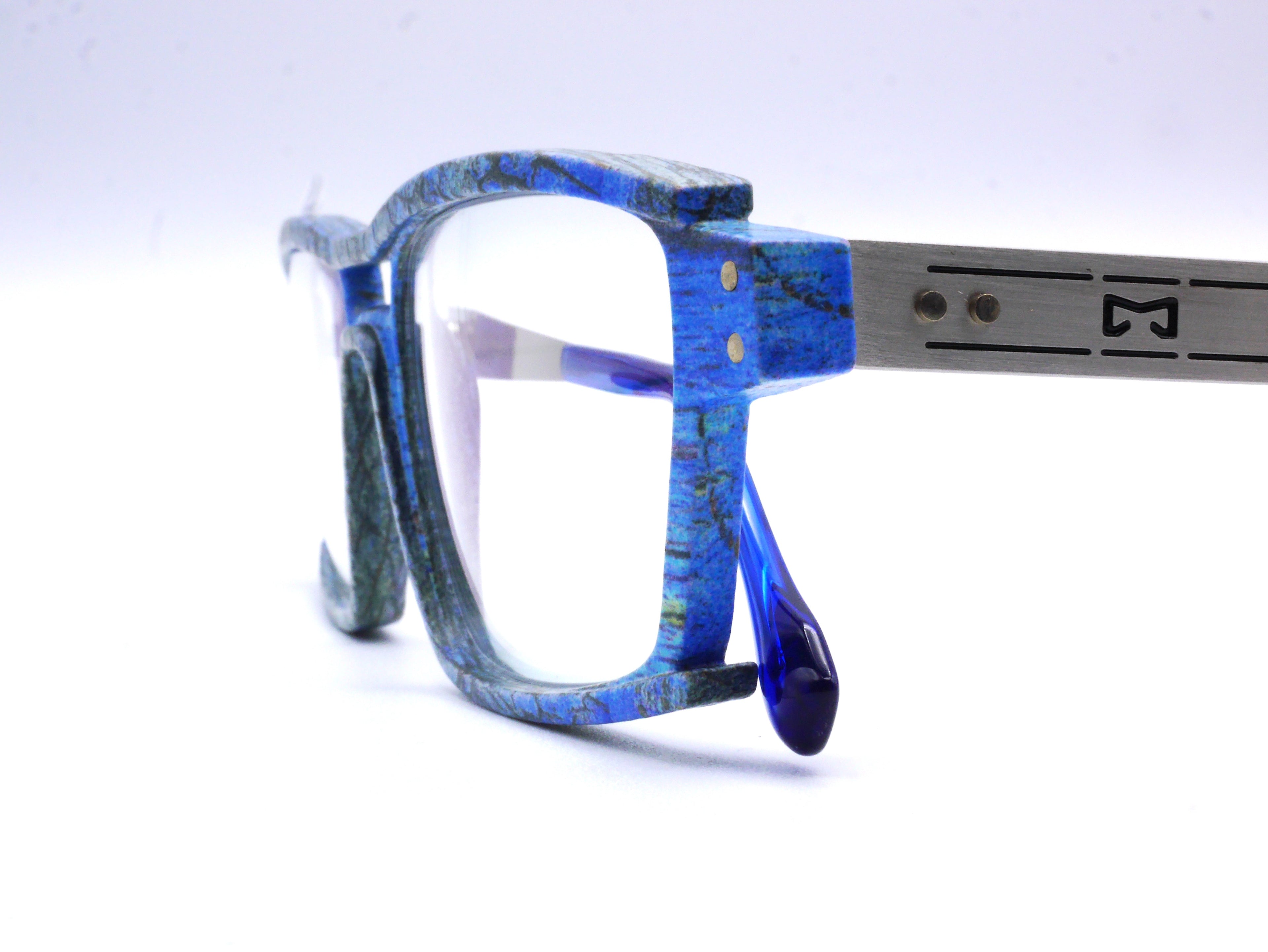 Monture Lithium Givré bleu / argent - Lunettes Impression 3D Couleur 14g