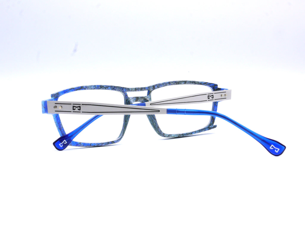 Monture Lithium Givré bleu / argent - Lunettes Impression 3D Couleur 14g