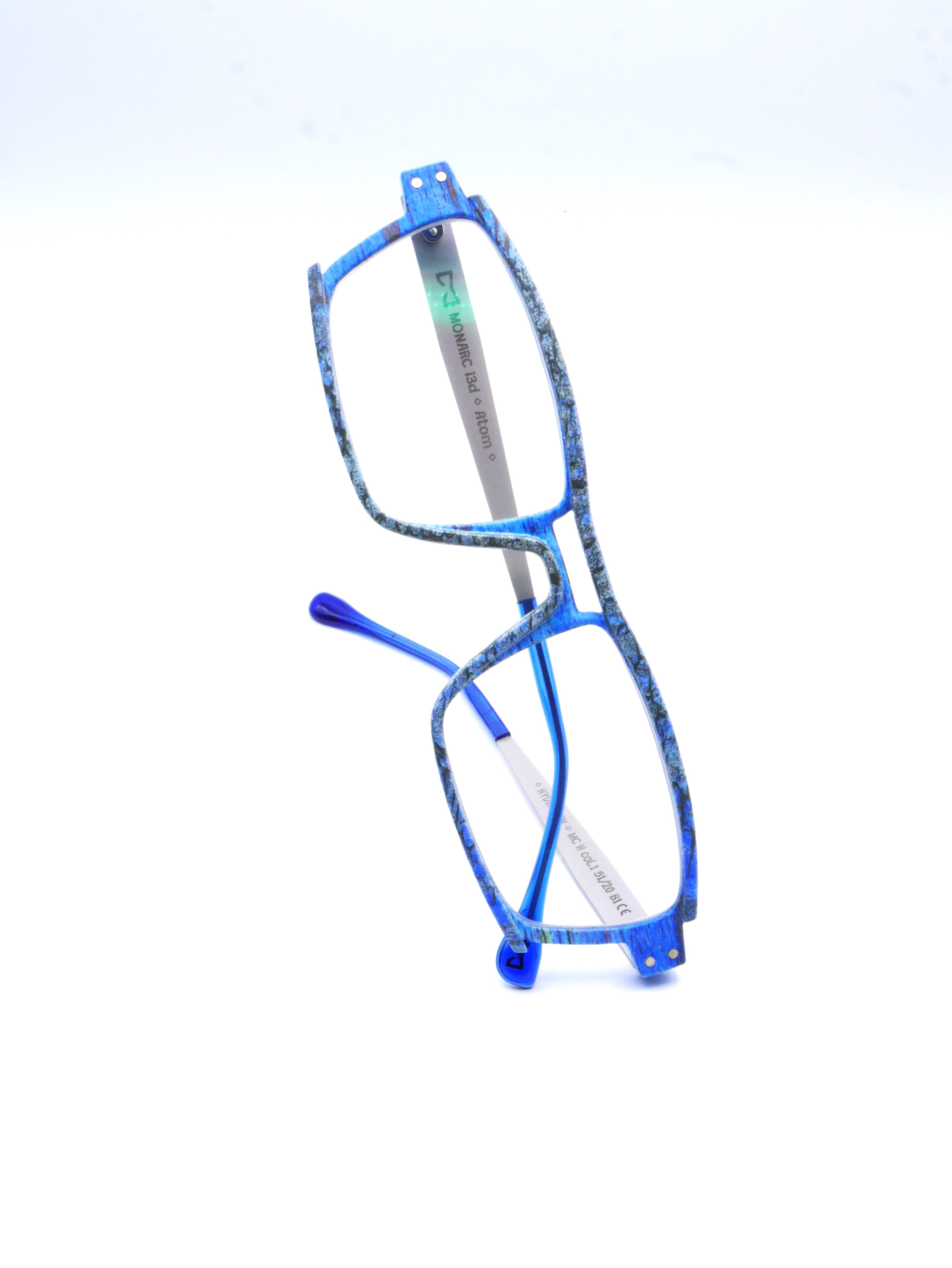 Monture Lithium Givré bleu / argent — Lunettes Impression 3D Couleur 14g
