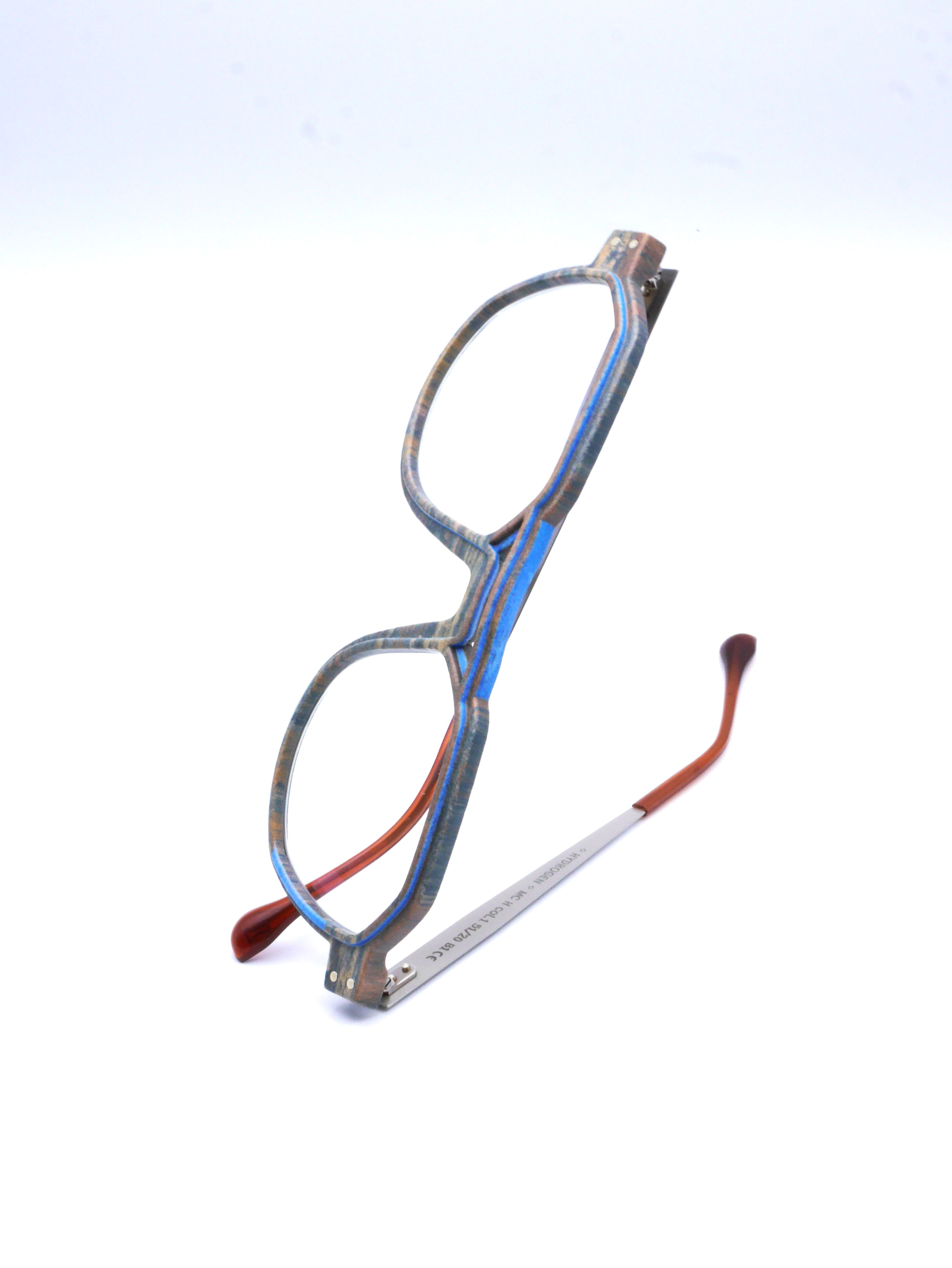 Monture Hydrogen Carrelet marron / bleu clair — Lunettes Impression 3D Couleur 12g
