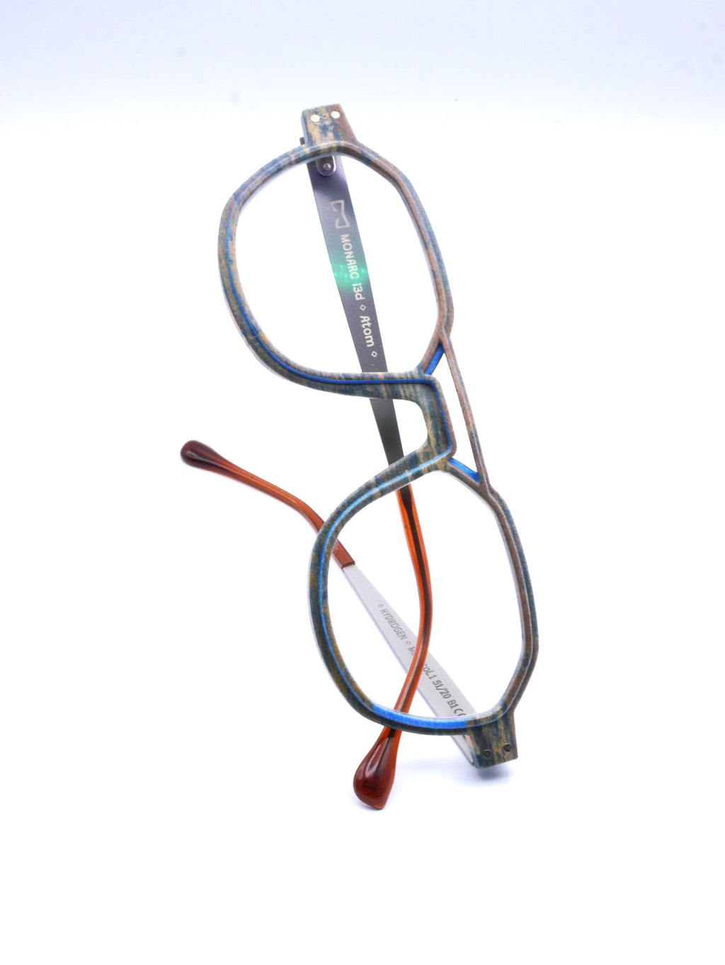 Monture Hydrogen Carrelet marron / bleu clair — Lunettes Impression 3D Couleur 12g