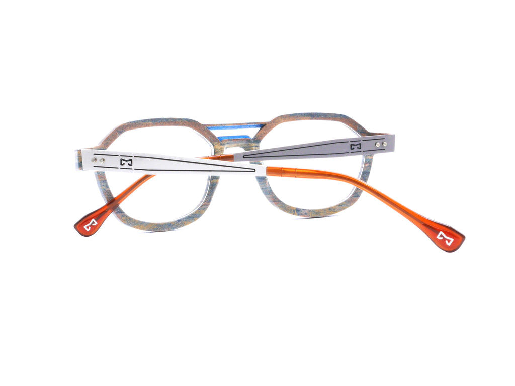 Monture Hydrogen Carrelet marron / bleu clair — Lunettes Impression 3D Couleur 12g