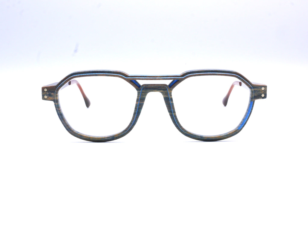 Monture Hydrogen Carrelet marron / bleu clair — Lunettes Impression 3D Couleur 12g