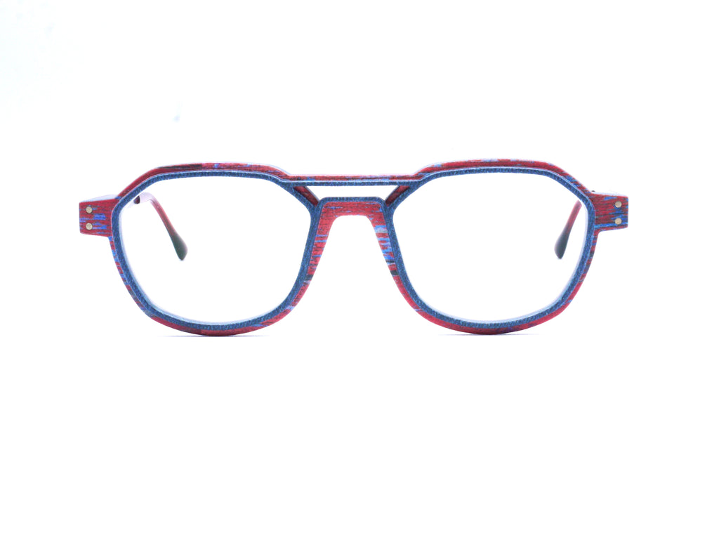Monture Hydrogen Oléron rouge / bleu jean — Lunettes Impression 3D Couleur 12g