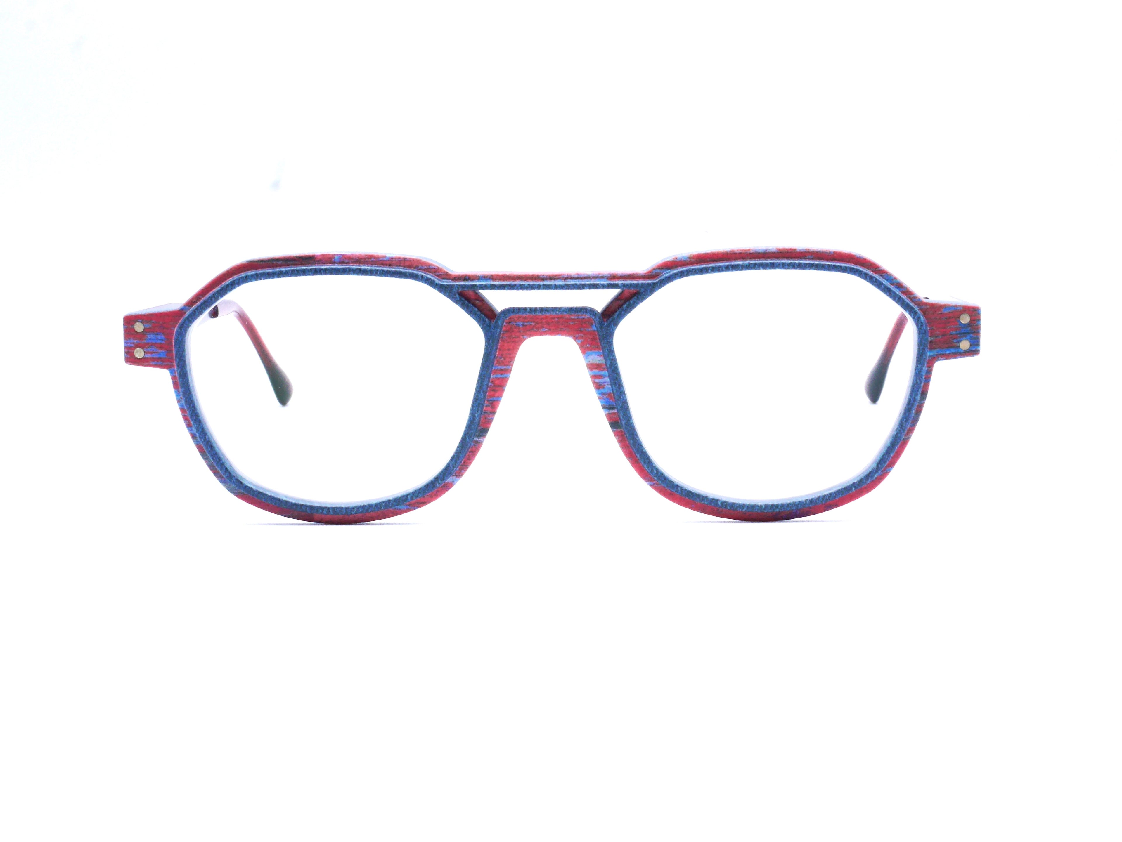 Monture Hydrogen Oléron rouge / bleu jean — Lunettes Impression 3D Couleur 12g
