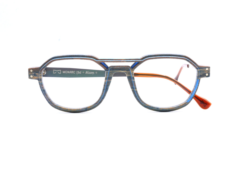 Monture Hydrogen Carrelet marron / bleu clair — Lunettes Impression 3D Couleur 12g