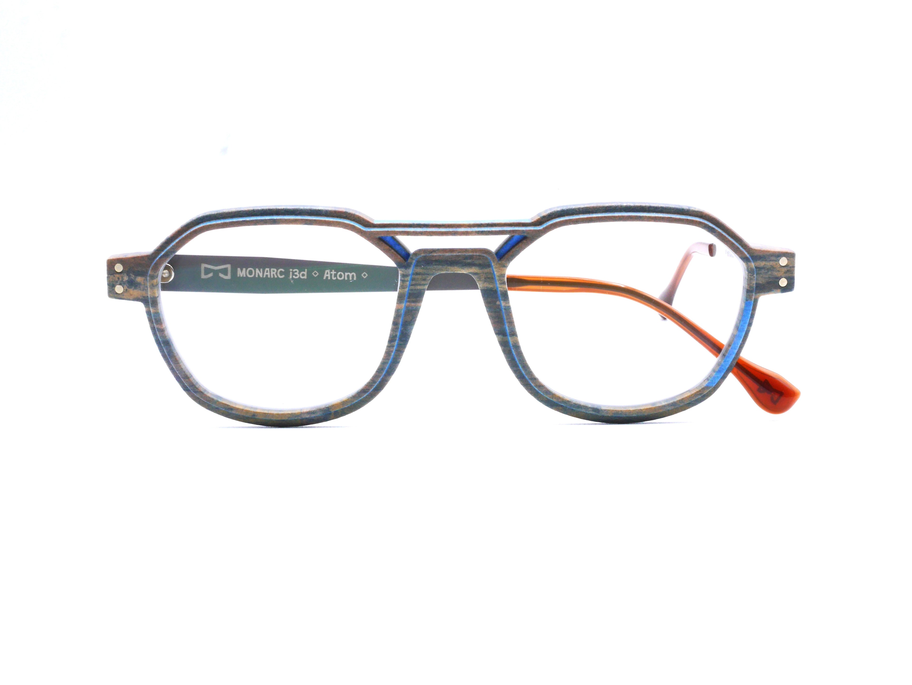 Monture Hydrogen Carrelet marron / bleu clair — Lunettes Impression 3D Couleur 12g