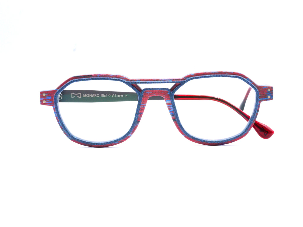 Monture Hydrogen Oléron rouge / bleu jean — Lunettes Impression 3D Couleur 12g