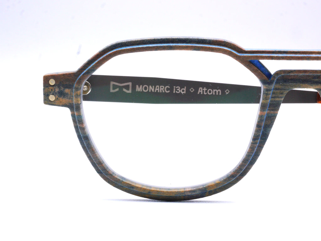 Monture Hydrogen Carrelet marron / bleu clair — Lunettes Impression 3D Couleur 12g