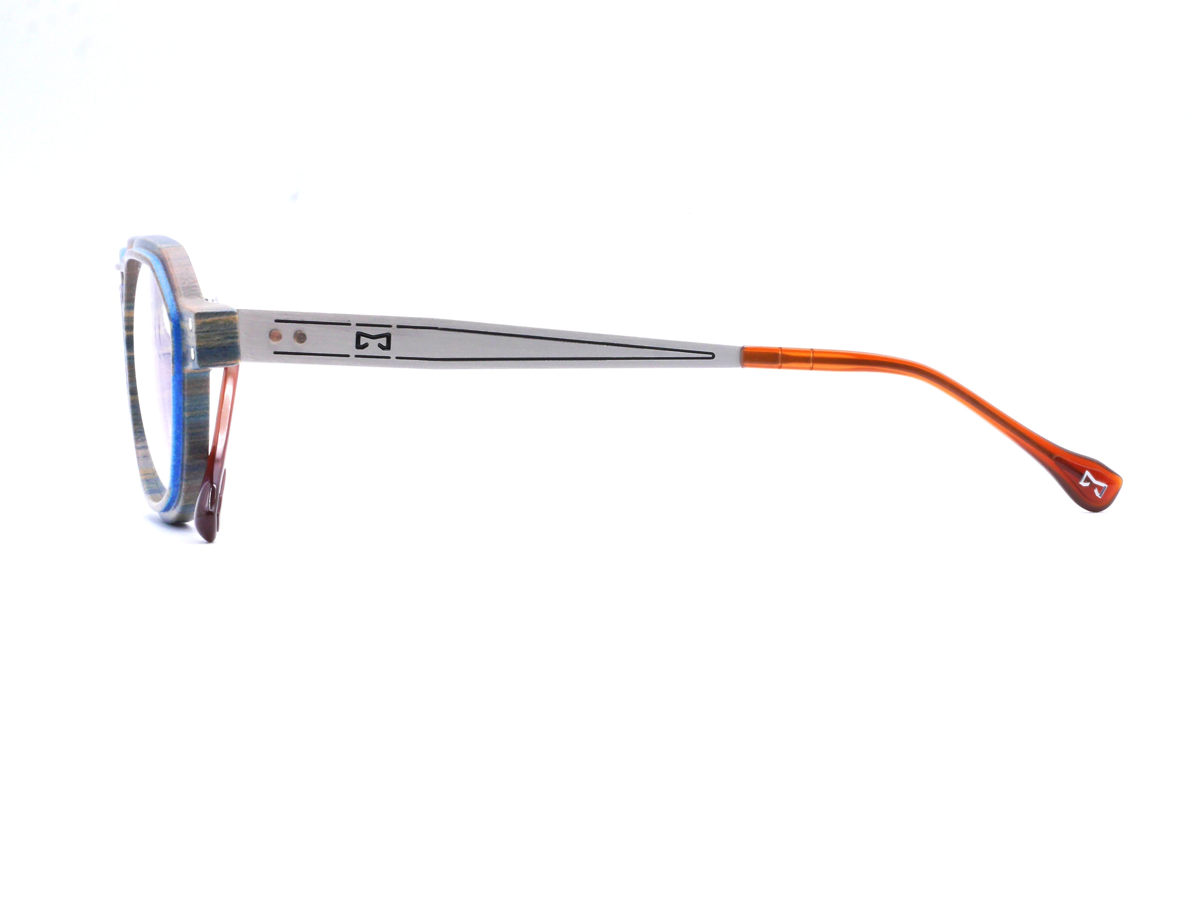 Monture Hydrogen Carrelet marron / bleu clair — Lunettes Impression 3D Couleur 12g