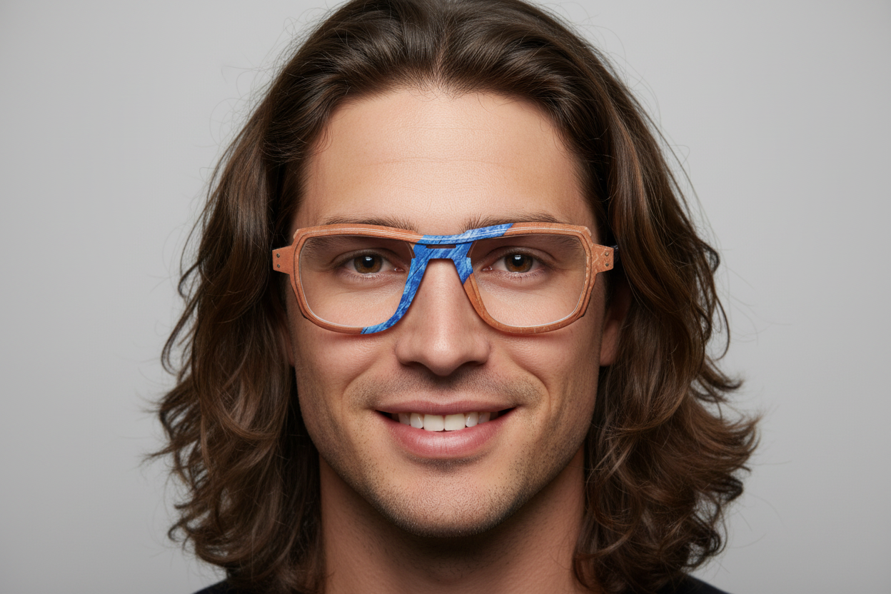 Monture Hélium Wave orange / bleu - Lunettes Impression 3D Couleur 15g